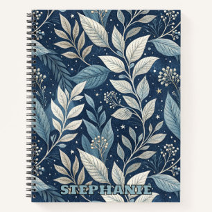 Seamless Night Garden Botanisches Muster Notizbuch