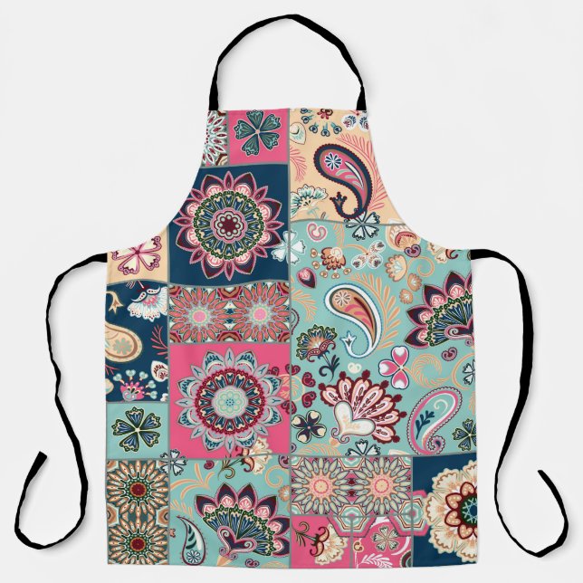Seamless patchwork background with paisley and flo schürze (Vorderseite)