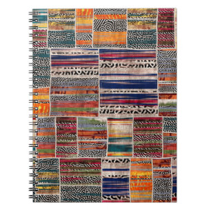 Seamless patchwork collage mix quilt pattern print notizblock