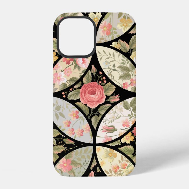 seamless patchwork floral pattern iPhone 12 hülle (Rückseite)