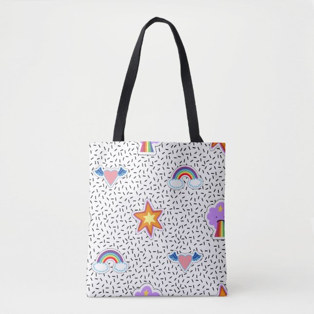 Seamless pattern background with patch cartoon sta tasche (Vorderseite)