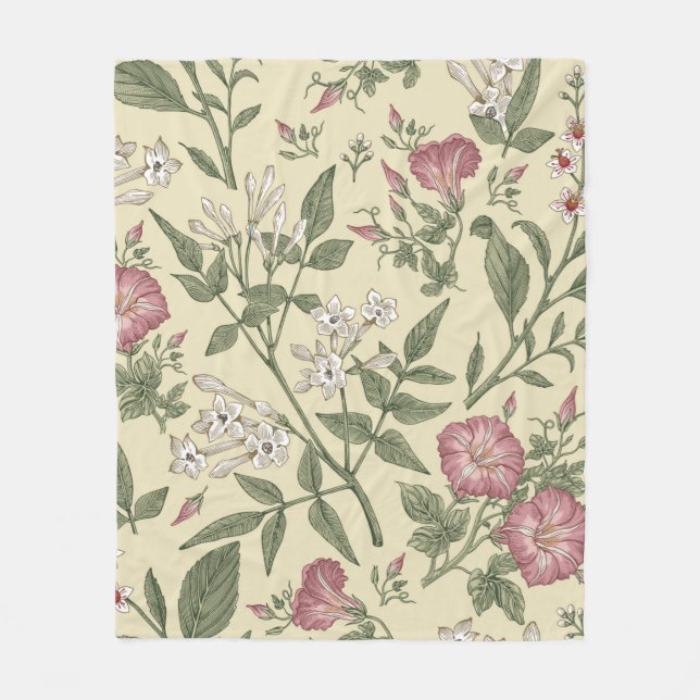 Seamless pattern. Beautiful fabric blooming realis Fleecedecke (Vorderseite)