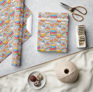 Seamless Pattern Happy Birthday Party Geschenkpapier