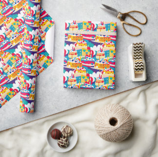 Seamless Pattern Happy Birthday Party Geschenkpapier