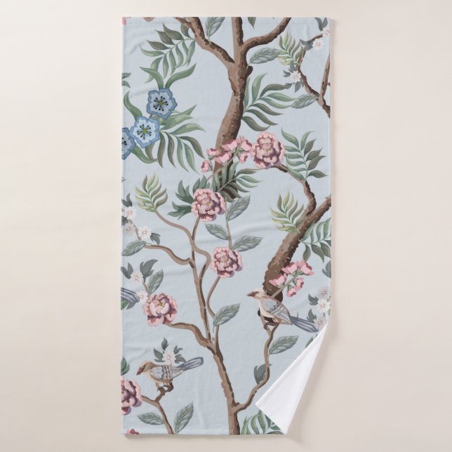 Seamless pattern in chinoiserie style with peonies (Serviette de bain)