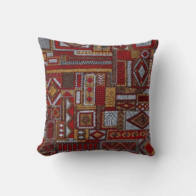 Seamless pattern in patchwork style. Embroidered E Kissen (Vorderseite)