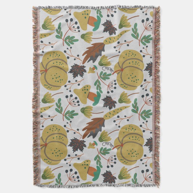 Seamless pattern of tropical pumpkins and carrots decke (Vorderseite Vertikal)