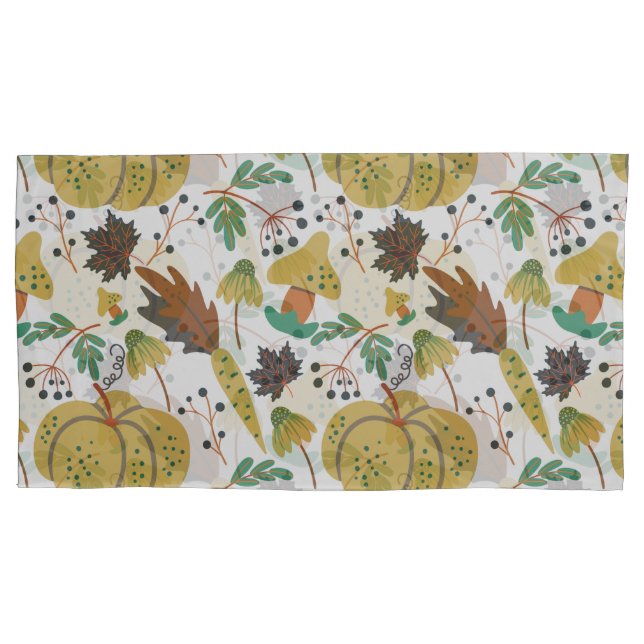 Seamless pattern of tropical pumpkins and carrots kissenbezug (Vorderseite-Links)