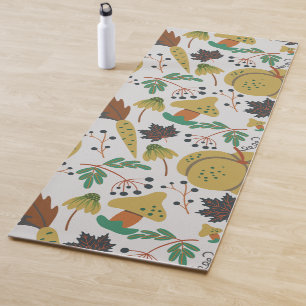 Seamless pattern of tropical pumpkins and carrots yogamatte