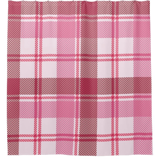 Seamless pattern plaid pink pastel. Square grid pa Duschvorhang (Vorderseite)