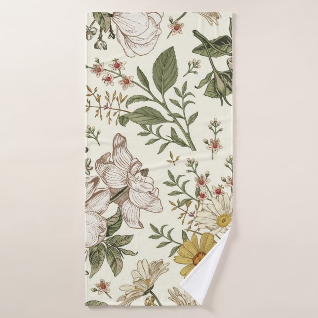 Seamless pattern. Realistic blooming isolated flow (Serviette de bain)