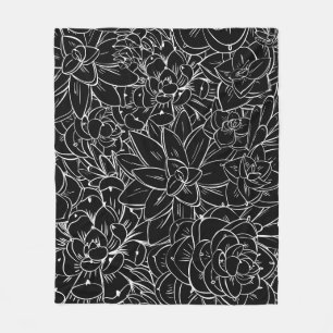 Seamless pattern succulent. Floral vintage design  Fleecedecke