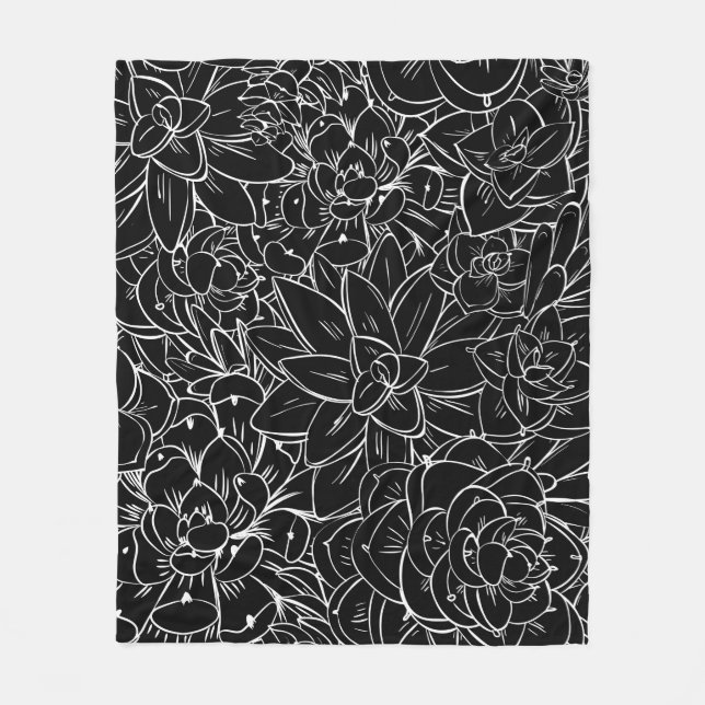 Seamless pattern succulent. Floral vintage design  Fleecedecke (Vorderseite)