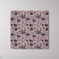 Seamless pattern Tropical animals monkey jumping