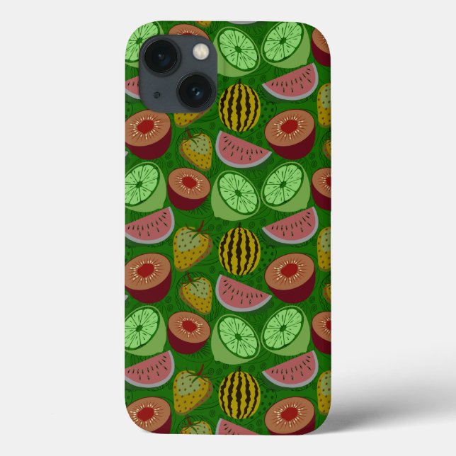 Seamless pattern tropical fruit & green background Case-Mate iPhone hülle (Rückseite)