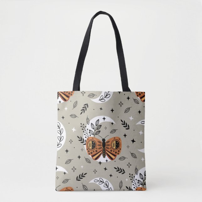 seamless pattern with bohemian butterfly on the mo tasche (Vorderseite)