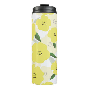 Seamless pattern with bright yellow flowers backgr thermosbecher