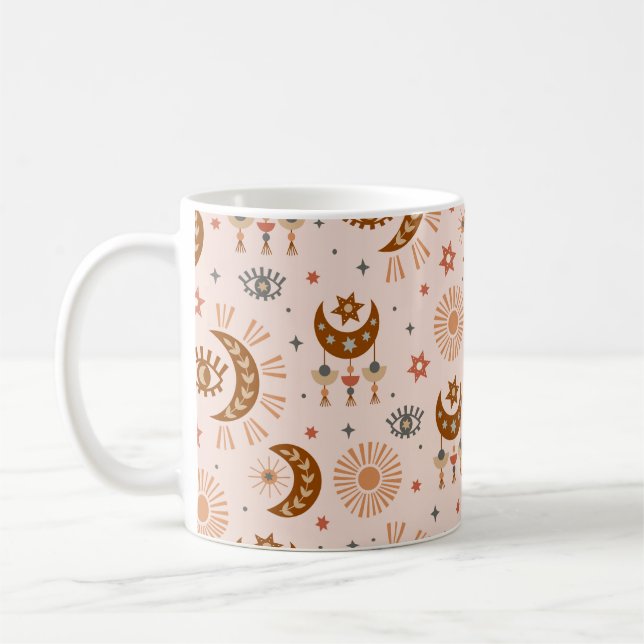 seamless pattern with celestie eye, moon, sun kaffeetasse (Links)
