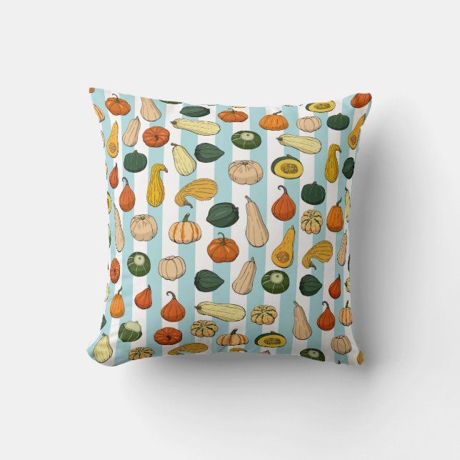 Seamless pattern with different hand drawn squashe kissen (Vorderseite)
