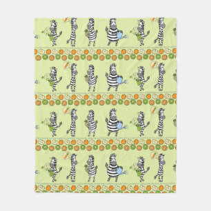 Seamless pattern with different zebras and differe fleecedecke
