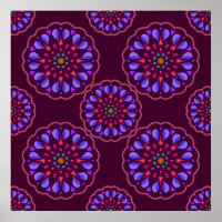 Seamless pattern with ethnic mandala art ornament.