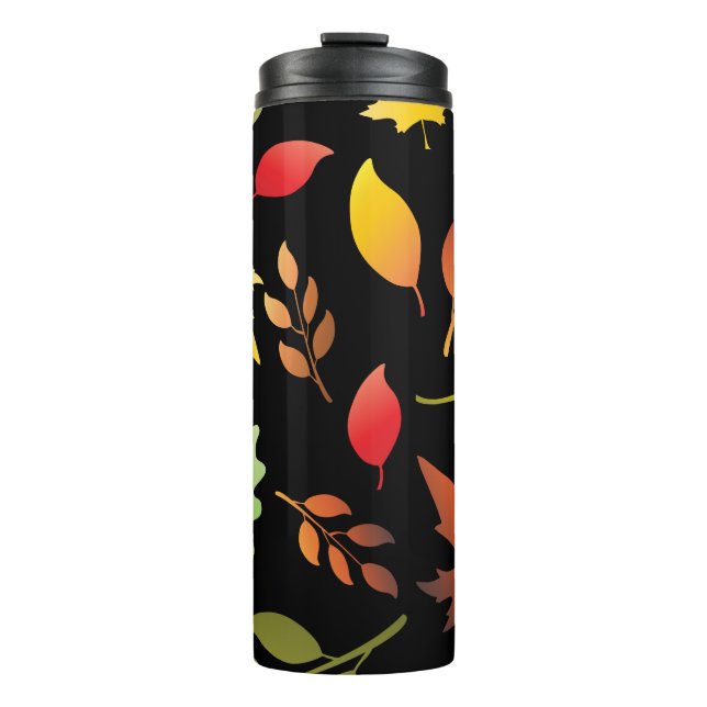 Seamless pattern with fallen autumn leaves and col thermosbecher (Vorderseite)