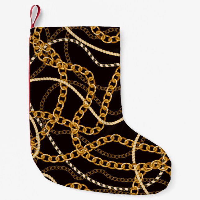 Seamless pattern with golden chains.  kleiner weihnachtsstrumpf (Vorderseite)