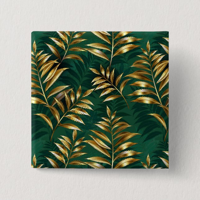 Seamless pattern with golden ferns button (Vorderseite)