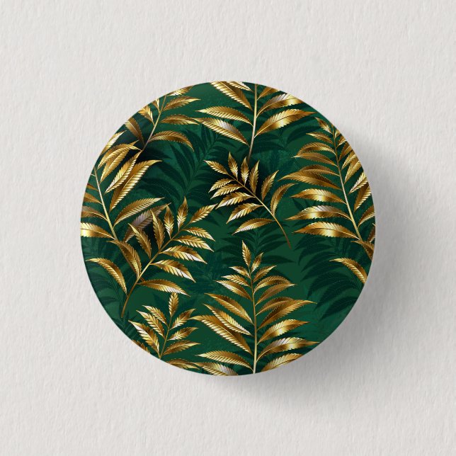 Seamless pattern with golden ferns button (Vorderseite)