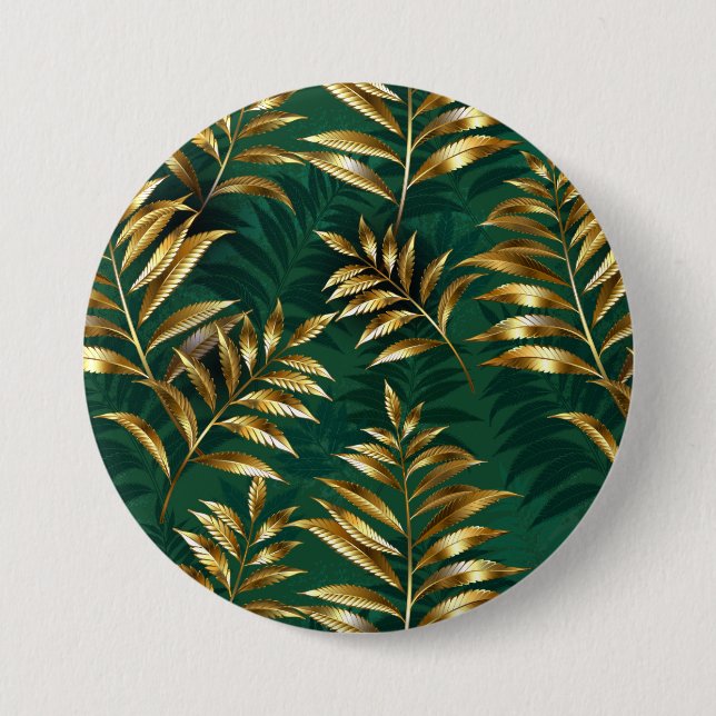 Seamless pattern with golden ferns button (Vorderseite)