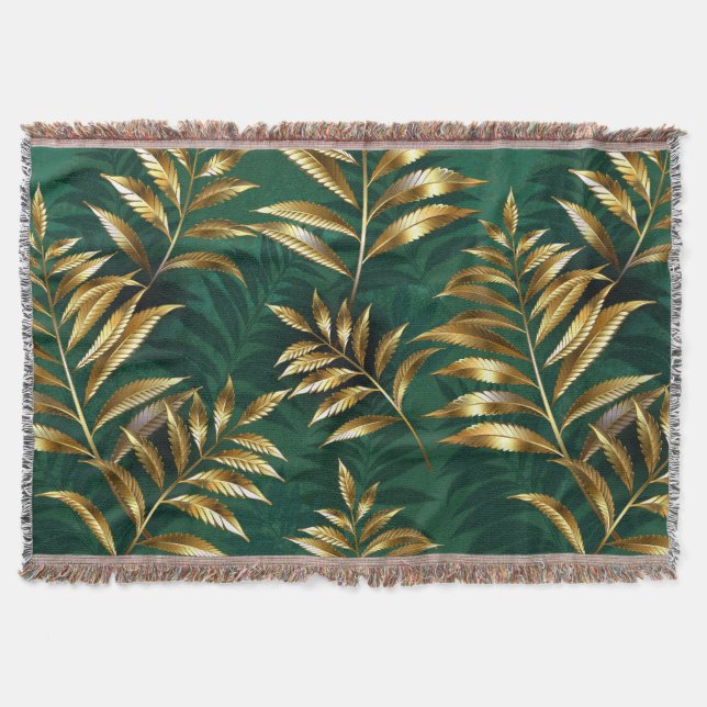 Seamless pattern with golden ferns decke (Vorderseite)