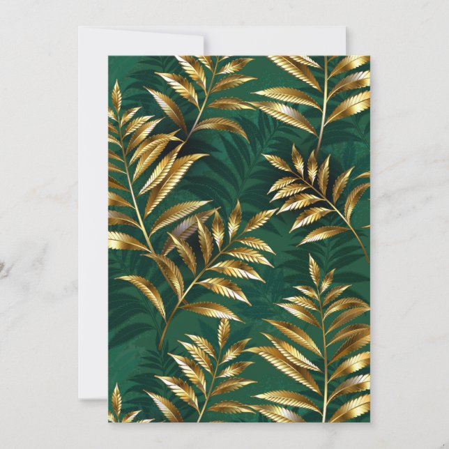 Seamless pattern with golden ferns karte (Vorderseite)