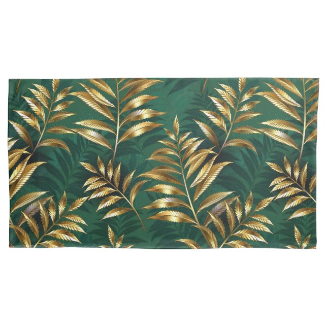 Seamless pattern with golden ferns kissenbezug (Vorderseite-Links)