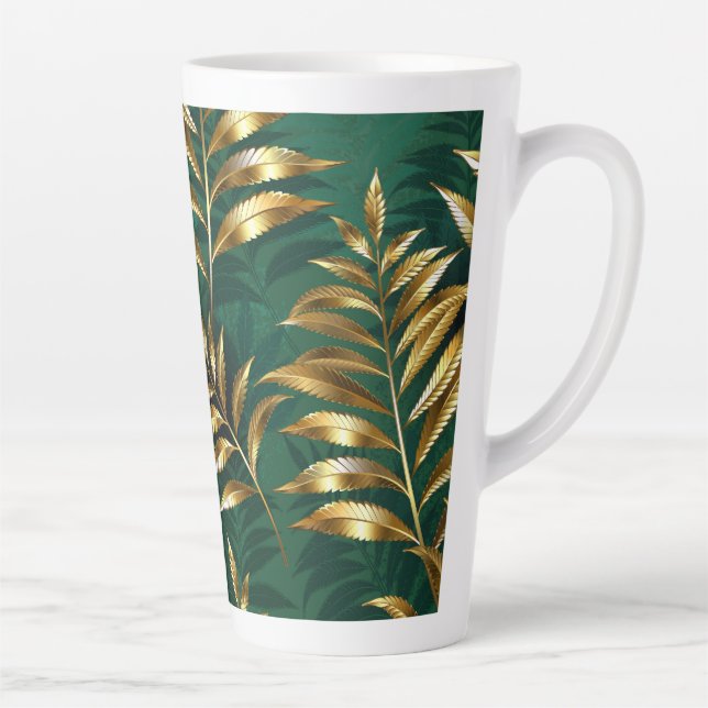 Seamless pattern with golden ferns milchtasse (Rechts)