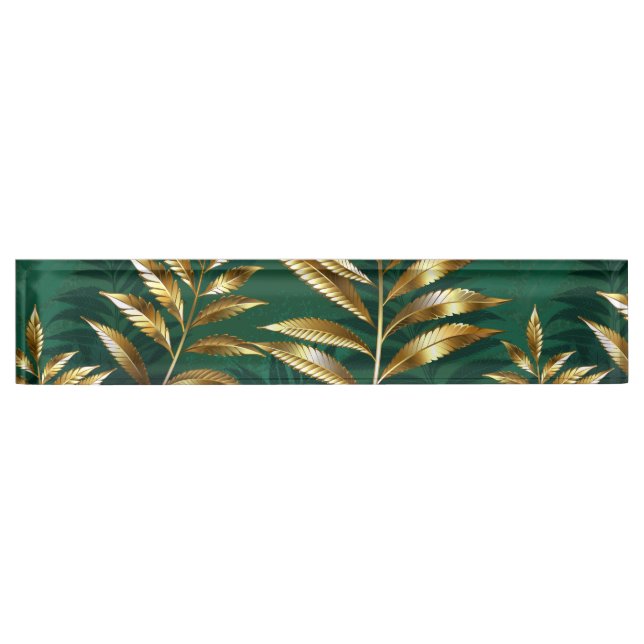 Seamless pattern with golden ferns namensplakette (Vorderseite)