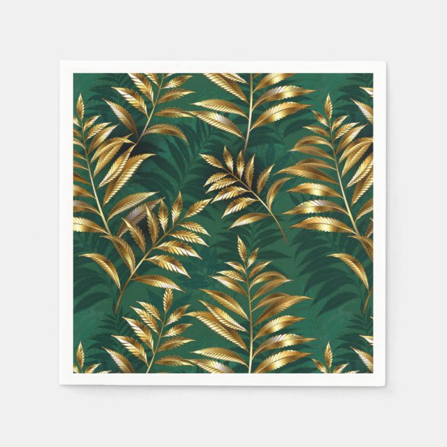 Seamless pattern with golden ferns serviette (Vorderseite)