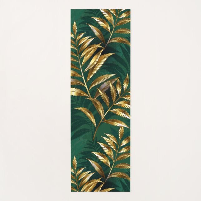 Seamless pattern with golden ferns yogamatte (Vorderseite)