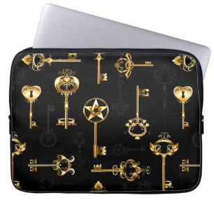 Seamless Pattern with Golden Keys Laptopschutzhülle