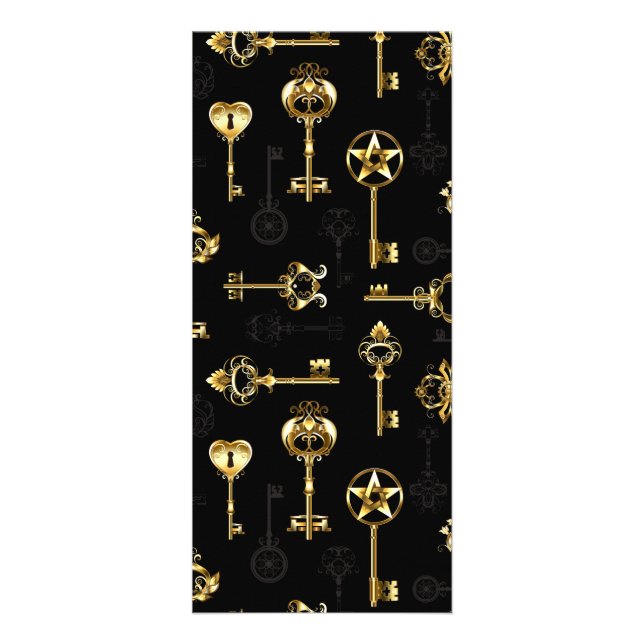 Seamless Pattern with Golden Keys Werbekarte (Vorne)