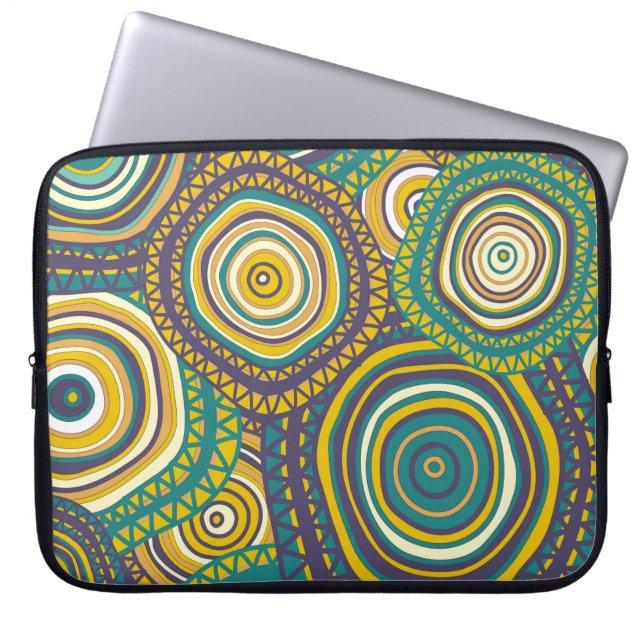 Seamless pattern with hand drawn ornamental circle laptopschutzhülle (Vorderseite)