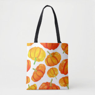Seamless pattern with handdrawn watercolor orange tasche