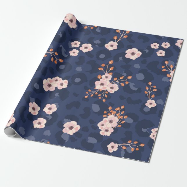 Seamless pattern with leopard skin and pink small  geschenkpapier (Ungerollt)