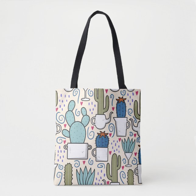 Seamless pattern with llama, cactus hand drawn des tasche (Vorderseite)