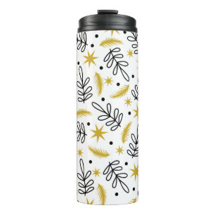 Seamless pattern with snowflakes and fir branches. thermosbecher