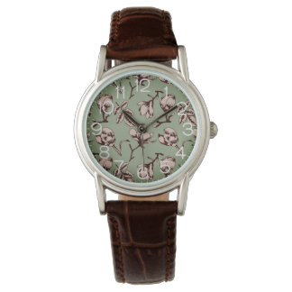 Seamless pattern with spring tree flower buds armbanduhr