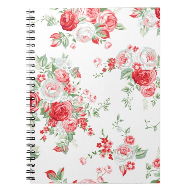 Seamless pattern with vintage roses, summer design notizblock (Vorderseite)