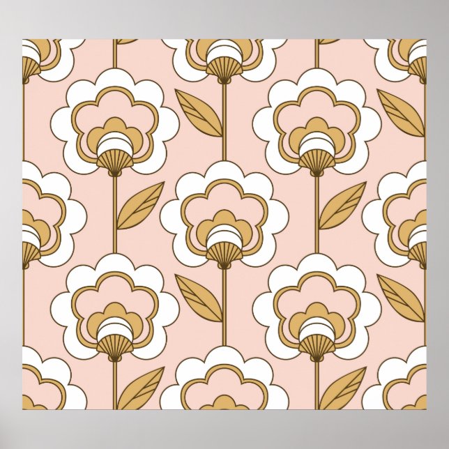 Seamless retro floral pattern poster (Vorne)