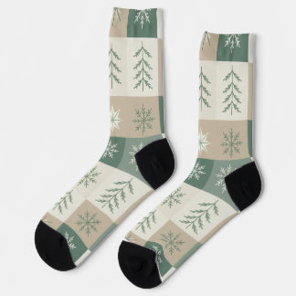 Seamless Scandinavian Christmas tree pattern Socken