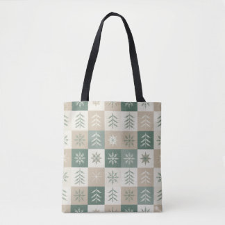 Seamless Scandinavian Christmas tree pattern Tasche
