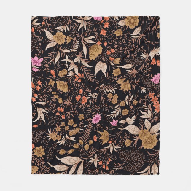 Seamless schönes Paisley-Blumenmuster Fleecedecke (Vorderseite)
